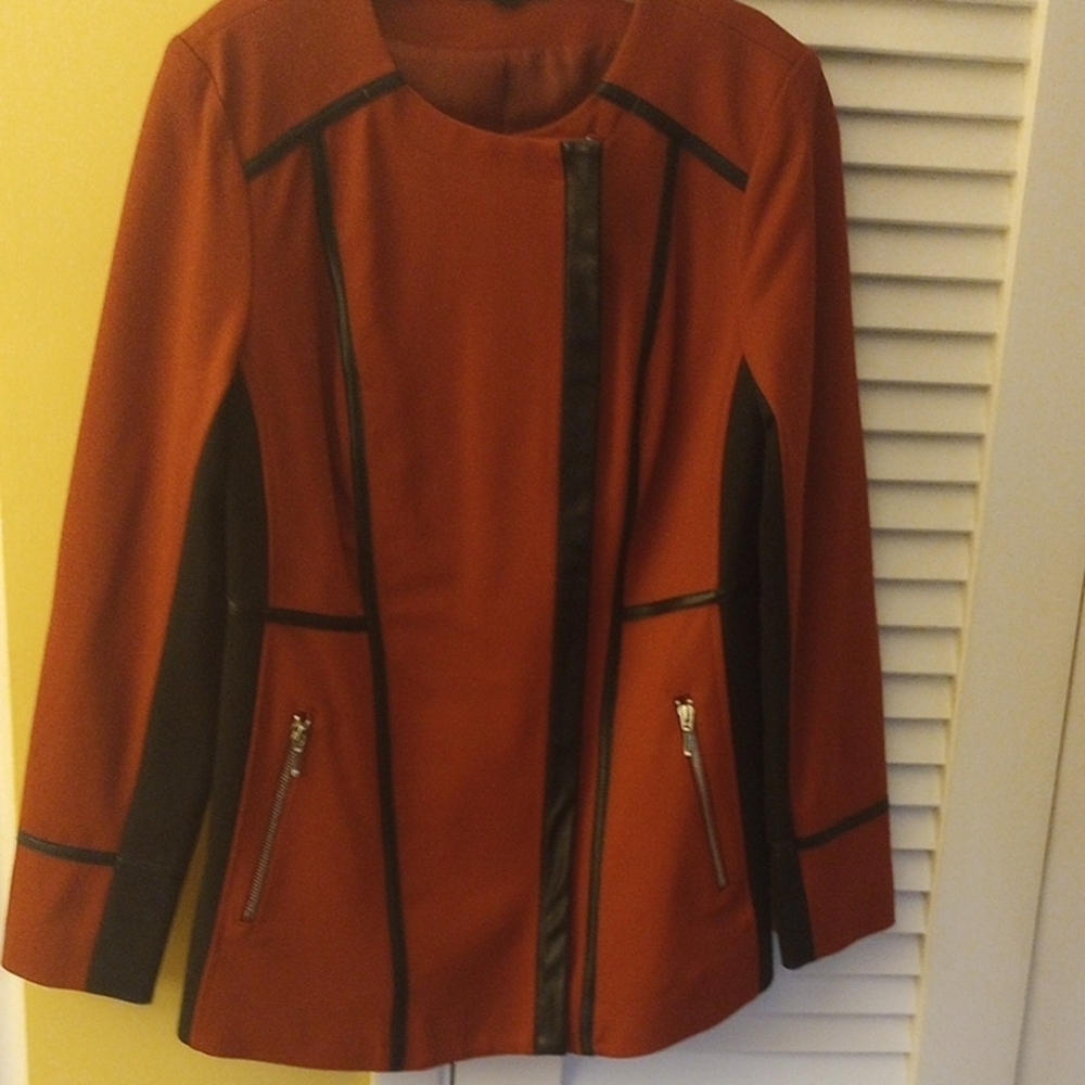 International Concepts Women's Rust and Black Moto Jacket